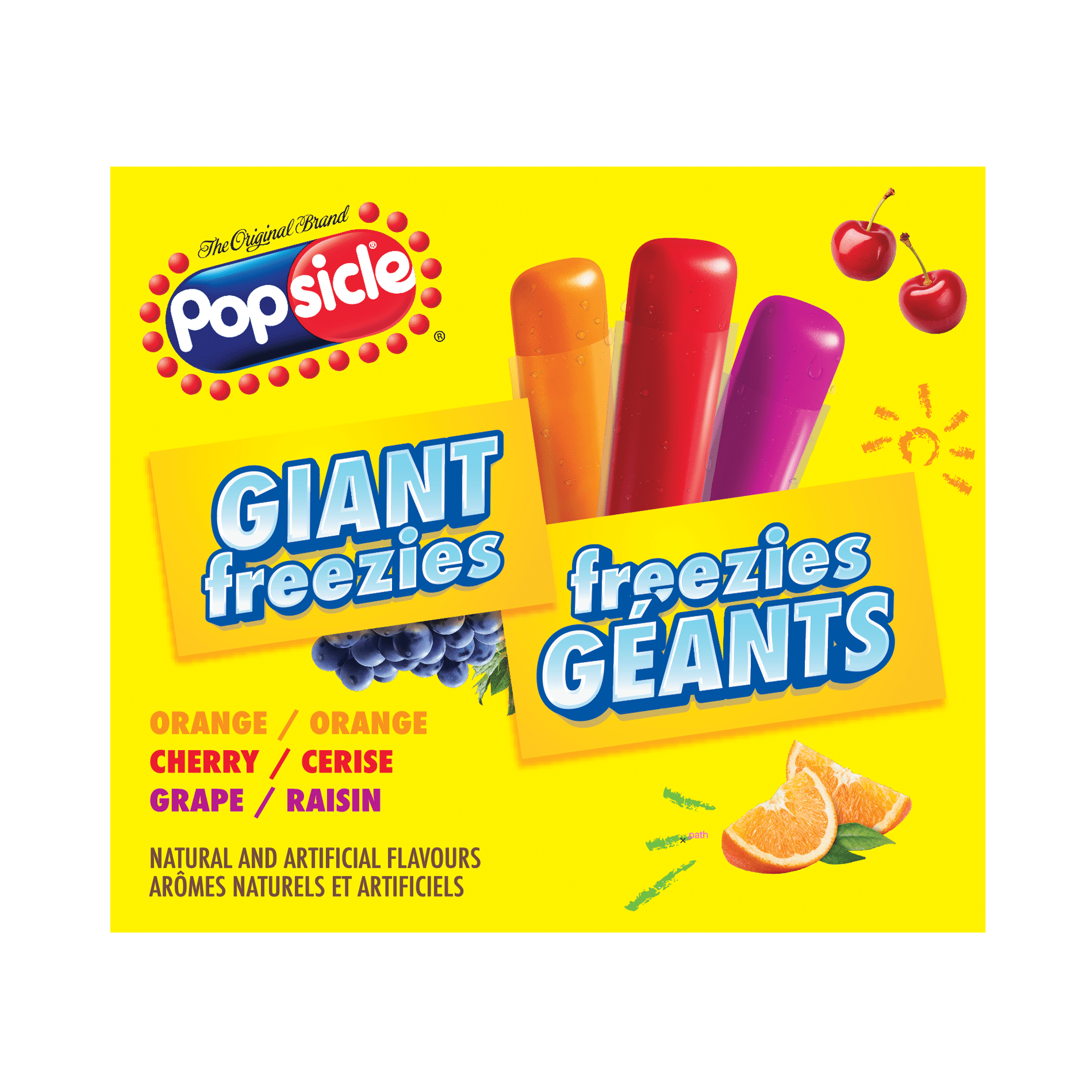 Popsicle Giant Freezies - Orange, Cherry, Grape - 27 x 150 ml, 27 x 150 ml