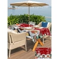 thumbnail image 4 of Outdoor Tablecloth with Umbrella Hole and Zipper, Red Christmas Rectangle Table Cloth 60x120 Inch Waterproof Tablecloth, Gnomes Xmas Tree Snowflake Gifts Birds Picnic Table Cover for Patio Camping, 4 of 7