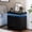 black, variant on UZUGUL Black Nightstand with Charging Station and LED Lights, Modern End Side Table with Sliding Top and 3 Drawers, black