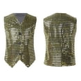 thumbnail image 4 of XASZHN Robe de Carnaval Décontractée à Paillettes pour Filles et Garçons, Sans Manches, Dorée, 4-5 Ans, 4 of 6