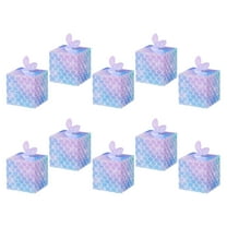 COSMOBETTY Paper Dessert Boxes Mermaid Boxes Purple 10Pcs Storage