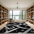 thumbnail image 2 of ODIKA 9'x12' Washable Area Rug Low Pile, Flatwoven, Contemporary Interlocking Shapes With Minimalist Line Motif Abstract Flowing for Great Room, Indoor Concept, Large Living, 2 of 7