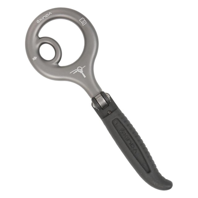 Descensor de aleación de aluminio, dispositivo de aseguramiento de engranajes de rápel de servicio pesado, alta resistencia Gris Zulema Descensor de aseguramiento