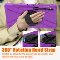thumbnail image 3 of Shockproof Case for Samsung Galaxy Tab S10+/ S9+/ S9 FE+ Plus 12.4 Inch, 360 Rotating Stand Heavy Duty Protective Shoulder Strap with S Pen Holder Cover for Galaxy Tab S10+/S9+/S9 FE+, Purple, 3 of 20