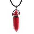 thumbnail image 2 of Trayknick Corde Noire Réglable Exquis Femmes Collier Naturel Hexagonal Fil de Pierre Enveloppé Pendentif Bijoux Accessoires Rouge, 2 of 13