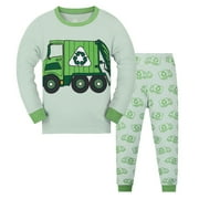 Dpytoraw Little Boys Pajamas Dinosaur Cotton 2 Piece Train Toddler Sleepwear Fall Winter Clothes Set,1-2 Years