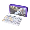 thumbnail image 1 of Dominó Juego Profesional Doble Seis de 28 Fichas Tablero Portátil con Bolsa Material Pp Sólido Fichas Numéricas Educativas Adecuado para Noches de Juegos Reuniones Familiares Púrpura, 1 of 8