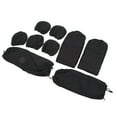 thumbnail image 2 of Juego completo de fundas para asientos de coche, funda de asiento de tela suave y transpirable, ajuste universal para coches, color negro, 2 of 12
