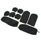 thumbnail image 2 of Juego completo de fundas para asientos de coche, funda de asiento de tela suave y transpirable, ajuste universal para coches, color negro, 2 of 12