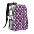 thumbnail image 3 of Easygdp Skull Flower Clear Backpack, Transparent Bookbag for School for Women Men, Capacity Clear Bag for College, Travel, 3 of 7