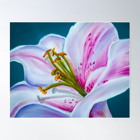 Stargazer Lily Poster Wall Art, Modern Wall Decor For Living Room Bedroom, Wall Art, 8x12 UNFRAMED