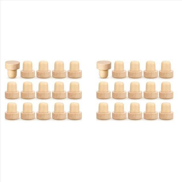 30X Tapones de Corcho para de Vino Tapones de Corcho En Forma de T para Vino Tapón de Corcho de Vino Tapones de Vino Reutilizables Tapones de Vino de Madera Y Goma