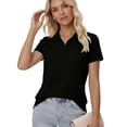 thumbnail image 4 of Women's Polo Shirts Cotton 3-Button Short Sleeve Collared Tops Summer Cool Shirt Uniform Casual Shirts, 4 of 6