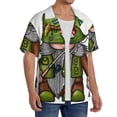 thumbnail image 3 of Salouo Fishing Gnome Pattern Cuban Collar Shirts for Men Button-Down Shirt Men's Short Sleeve Shirts Hawaiian Shirts Casual Shirts -XX-Large, 3 of 6