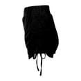 thumbnail image 4 of DuoJiaJ Women's Summer Solid Color Spicy Girl Pleated Side Drawstring Skirt Pants Half Skirt Skirts For Women Black L, 4 of 5