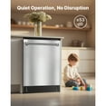 thumbnail image 6 of KFFKFF 24-Inch Built-In Dishwasher with Stainless Steel Interior, 14 Place Settings, 8 Wash Cycles, Quiet Operation, Adjustable Racks, and Zoned Storage, Dimensions: 23.82 x 25.2 x 33.78 Inches, 6 of 9