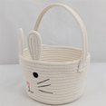 thumbnail image 4 of SUNSIOM Easter Bunny Basket Cute Contrast Color Rope Easter Bucket Tote with Long Handle for Home Party School, 4 of 6