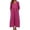 C1-Hot Pink1292, variant on Solid Color Maxi Dress For Women Three Quarter Sleeve Pocket Gathered Waist Coastal Long Sundress