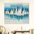 thumbnail image 3 of Wynwood Studio Nautical and Coastal Wall Art Canvas Prints 'Sai - Speculum Oceano 3LR1345' Coastal - Blue, White, 3 of 5