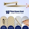 thumbnail image 5 of Cobbe Shower Set,10-inch Rainfall Shower Head with Handheld Sprayer,Shower system for Bathroom Rough-in Valve Body and Trim Included, Brushed Gold, 5 of 12