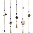 thumbnail image 5 of DecMode 36" Brass Metal Indoor Outdoor Garden Geometric Windchime with Glass Beads and Bells, 5 of 9