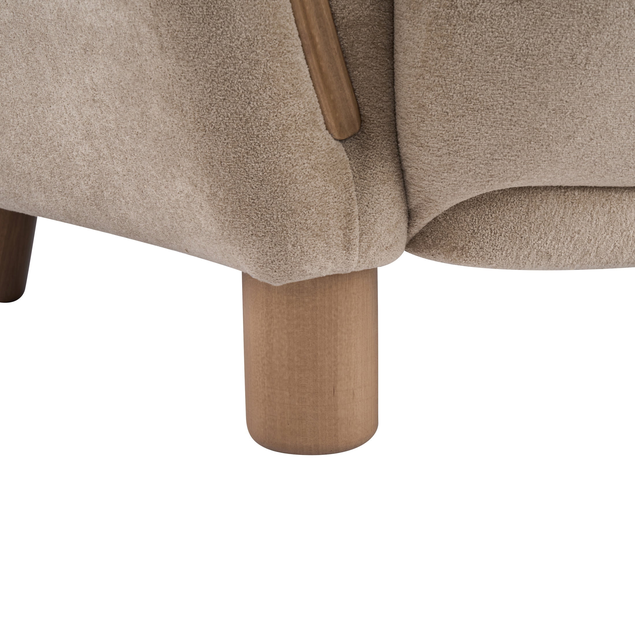 Christopher Knight Home Modern Accent Armchair with Velvet Upholstered, Solid Wood Legs, Light Brown, Set of 2