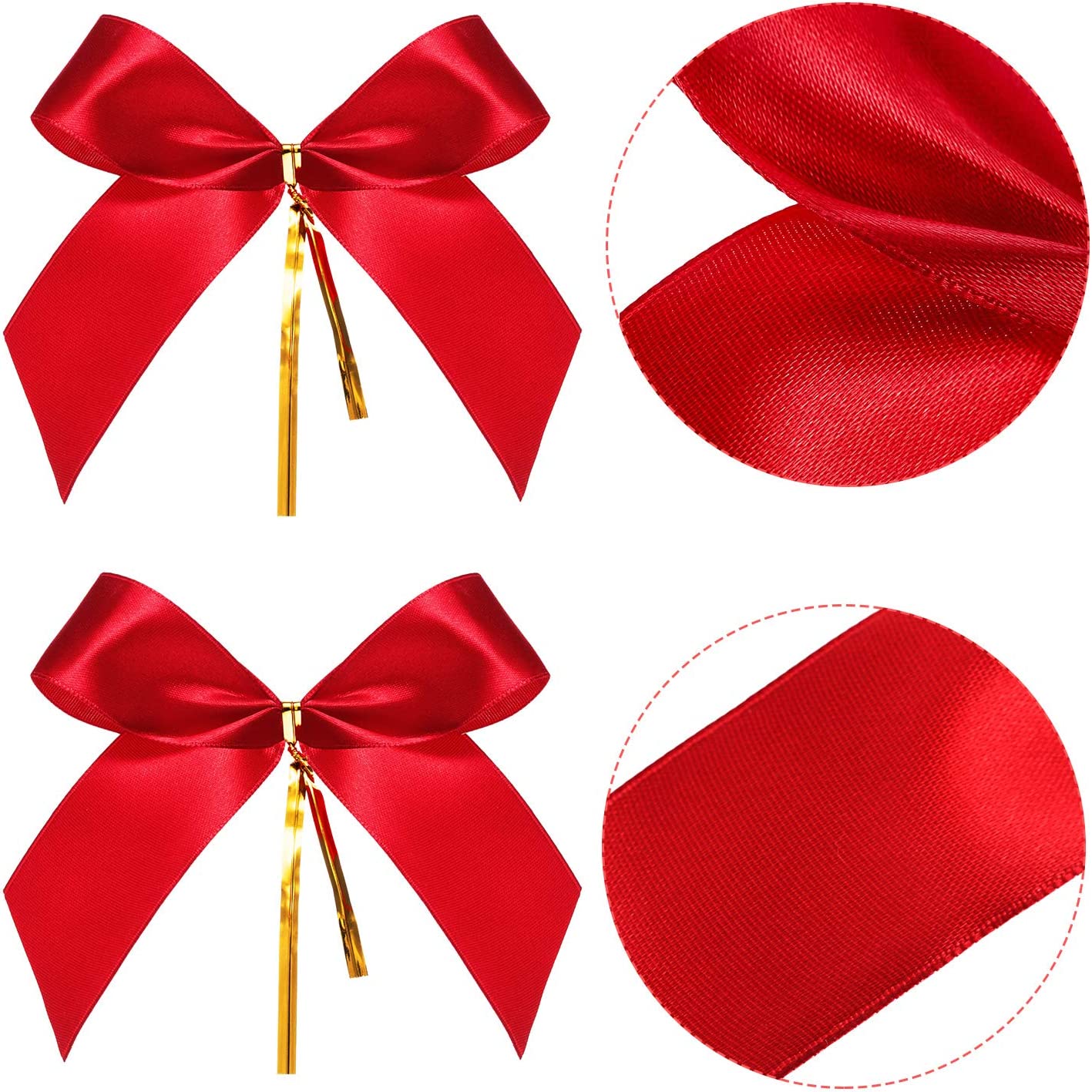 Topboutique Set of 48 Christmas Bows 3 x 2.94 inch Red Bows for