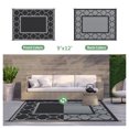 thumbnail image 4 of DEORAB Outdoor Rug Reversible 9x12' Patio Rug,Clearance Outside Plastic Waterproof Mat,Fordable Floor Rug for Patio, Camping, RV, Deck, Porch, Balcony, Backyard, black&grey, 4 of 7