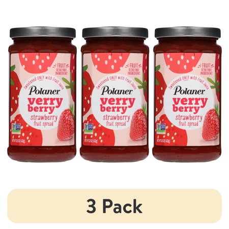 (3 pack) Polaner Verry Berry Strawberry Fruit Spread, 15.25 oz Jar