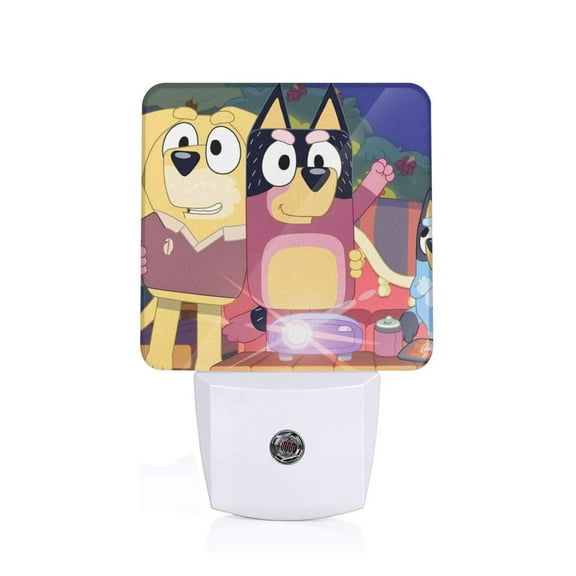 Masiiu Bluey Print LED Night Lights with Dusk to Dawn Sensor, Kids Nightlight for Bedroom,Baby Nursery,Hallway-US