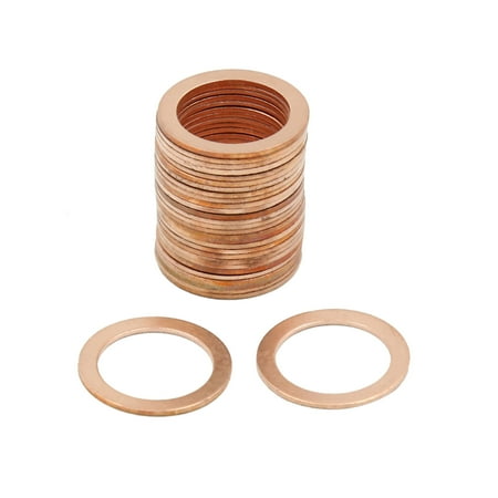

18mm Inner Dia Copper Washers Flat Car Metric Sealing Gaskets Rings 30pcs