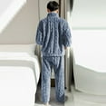 thumbnail image 4 of Gibobby Pijama de algodón mujer Traje de invierno para mujer, ropa para el cálida y de terciopelo Coral fragante pequeño engrosado(Azul,G), 4 of 5