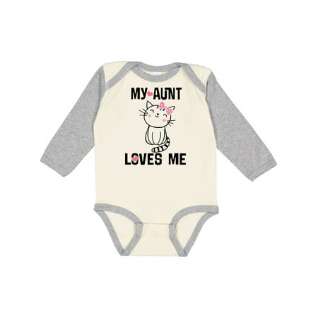 

Inktastic My Aunt Loves Me Kitty Gift Baby Girl Long Sleeve Bodysuit