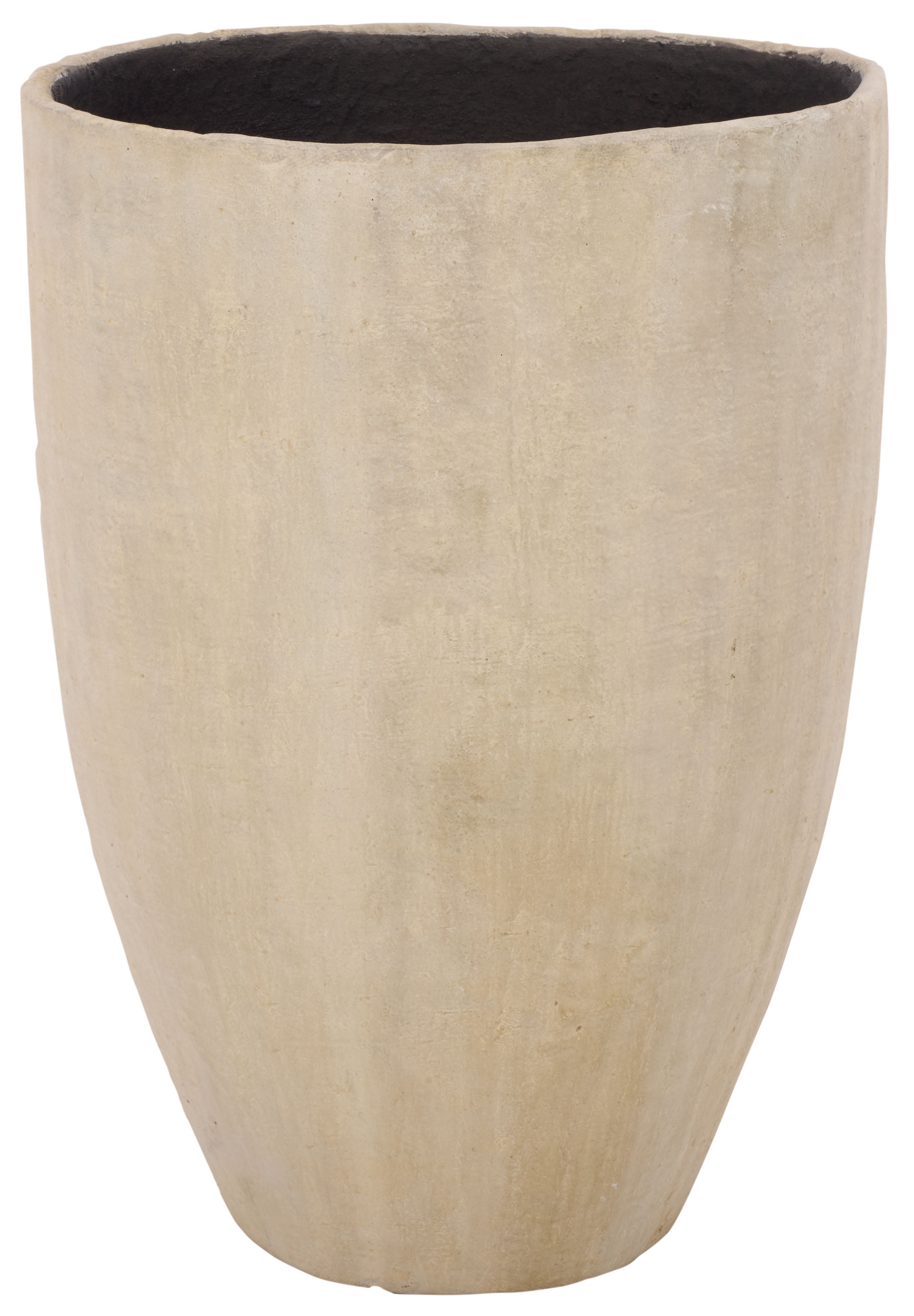 Safavieh 19.3" x 19.3" x 26.8" Round Beige Cement Bamboo Plant Pot