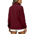 thumbnail image 6 of Keeplus Full Zip Jacket for Women Solid Stand Collar Long Sleeve Side Zip Pockets Classic Fall Winter Outerwear, 6 of 8