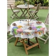 thumbnail image 3 of Outdoor Tablecloth with Umbrella Hole and Zipper, Easter Round Table Cloth 60 Inch Waterproof Tablecloth, Spring Watercolor Easter Eggs Bunny Flower Picnic Table Cover for Patio Camping, 3 of 7