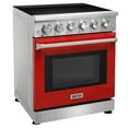 thumbnail image 3 of Kostch 30in. Freestanding Electric Range in Stainless Steel with 4.55 Cu. ft. Convection Oven and 5 Burners Cooktop, Red Door, 3 of 8