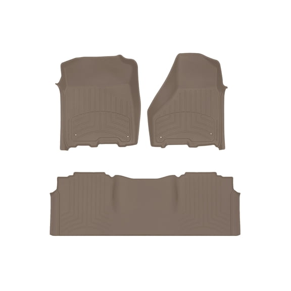 WeatherTech FloorLiner HP Custom Fit Floor Mats compatible with Ram Truck 2500/3500, Ram 2500/3500 - 1st & 2nd Row, Tan