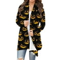 thumbnail image 2 of LOVZFMLL Cardigan pour Femmes Manches Longues Mode Décontractée Blouse Imprimée Halloween, 2 of 7