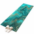thumbnail image 2 of 2'x6' Rug Runners for Hallways Kitchen, Turquoise Marble Non Slip Entryway Beside Floor Carpet Runner, Farmhouse Modern Abstract Aesthetic Washable Laundry Room Bedroom Throw Rugs Mat for Family Pet, 2 of 8