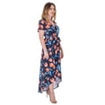 thumbnail image 4 of Womens Floral High-Low V-Neck Maxi Dress, 4 of 5