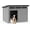 Grey and Black-2, variant on OFFIGAM Waterproof Resin Cat House Blue Indoor Outdoor Easy Clean Modern Design 23.43x22.64x22.8in