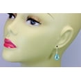 thumbnail image 2 of Cubic Zirconia Earrings Simulated Aquamarine Blue Smooth Pear Shaped CZ Teardrops Sterling Silver Spyglass Designs, 2 of 2