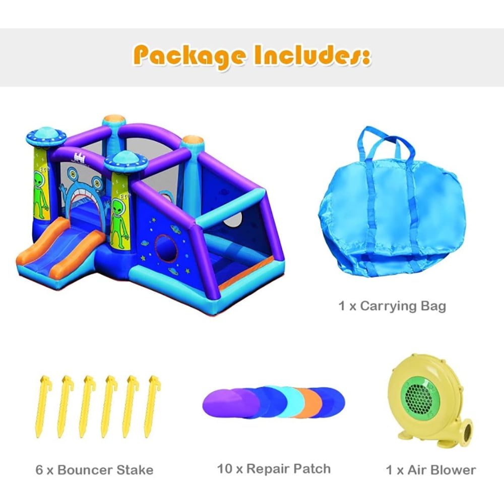 Aimee Lii Inflatable Kids Bouncy Castle with 480W Air Blower, Playhouse for Kids Outdoor