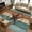 Teal Brown, variant on Burnt Orange 2x3 Door Mat Rug, Oil Painting Abstract Modern Vintage Non-Skid Rubber Backing Large Rectangle Rugs - Living Room Bedroom Home Office, Indoor Floor Mat Carpets Washable Rug