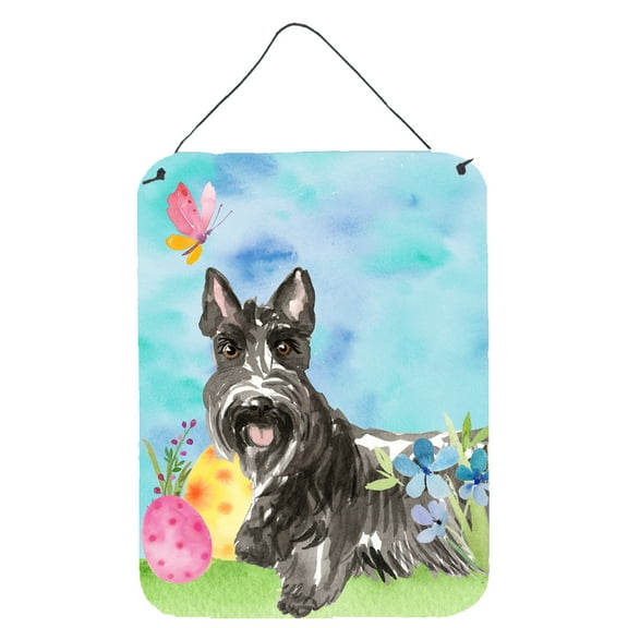 Easter Eggs Scottish Terrier Wall or Door Hanging Prints