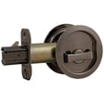 thumbnail image 2 of Round Pocket Door Lock, Privacy (Bed/Bath) Latch, 2-3/4" Backset, RCL, Antique Nickel by Stone Harbor Hardware, 2 of 2