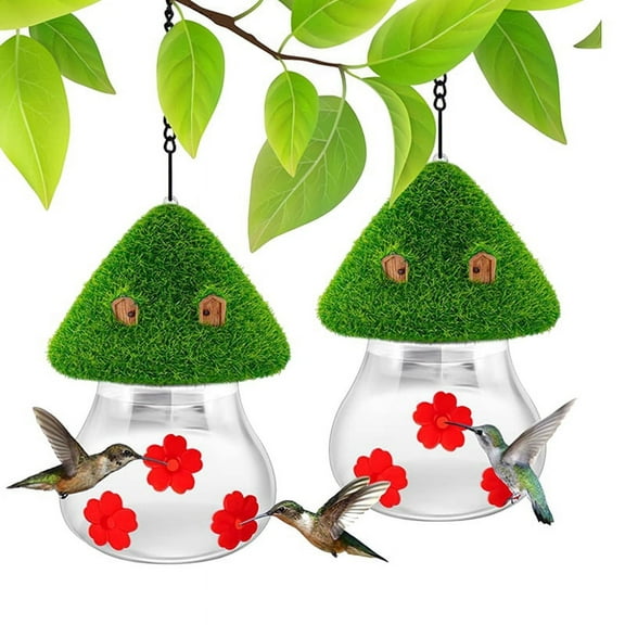 Bird Feeder, Cute Mushroom Shape Bird Water Feeders for Outdoors Hanging Ant and Bee Proof, Garden