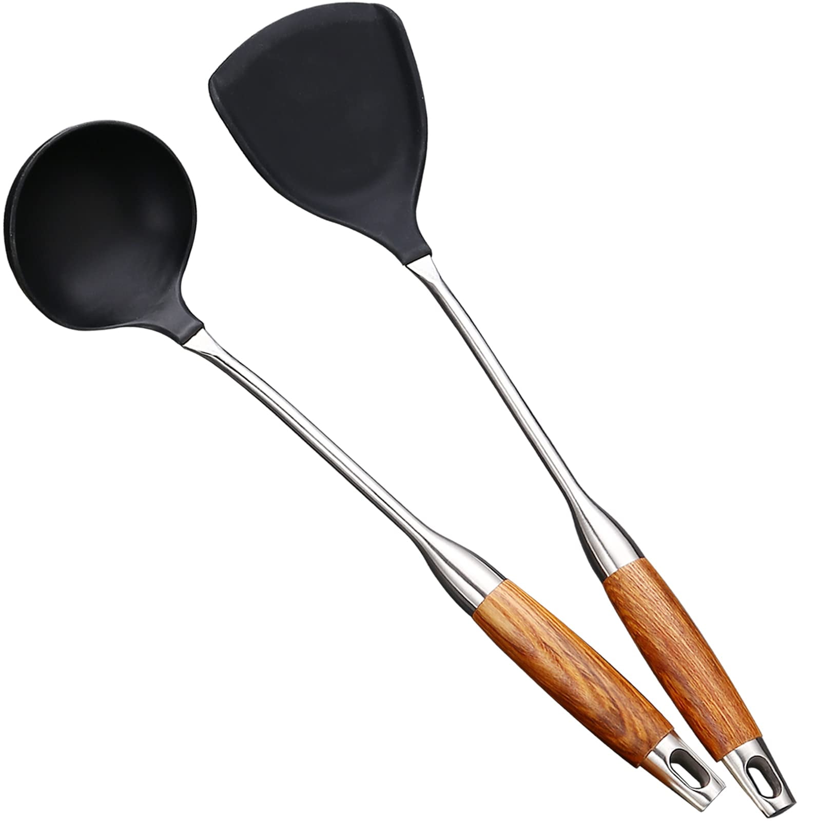 XUANYISilicone Wok Spatula And Ladle Tool Set, 15.717 Inches Nonstick
