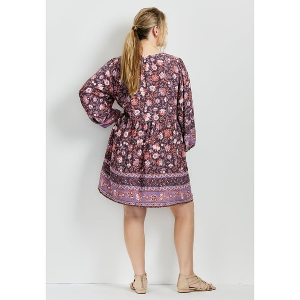 knee length dresses for ladies Women's Oversized Boho Floral Mini Dress – Plus Size Summer Casual – Global  Fashions GC